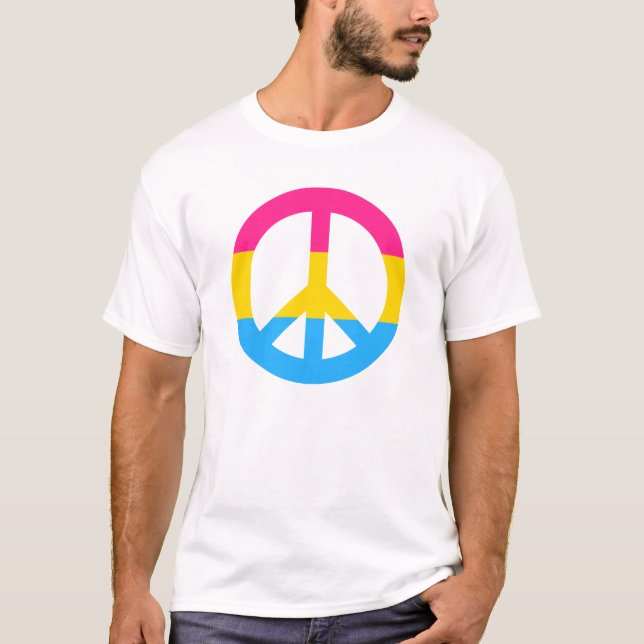 Pansexuality flag peace sign T-Shirt (Front)