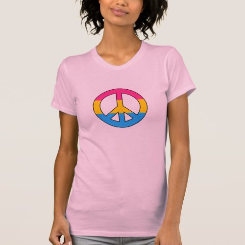 Pansexuality flag peace sign  T_Shirt
