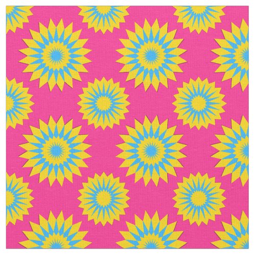 Pansexuality pride colors pink flower pattern fabric