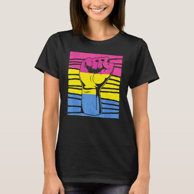 Pansexuality Pride Fist Pan Equality Pansexual Fla T-Shirt (Front)