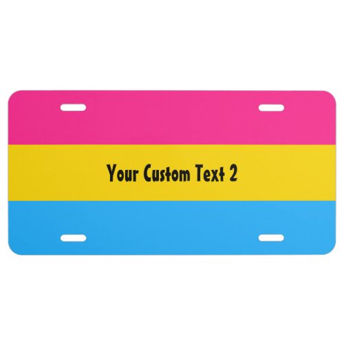 Pansexuality pride flag license plate
