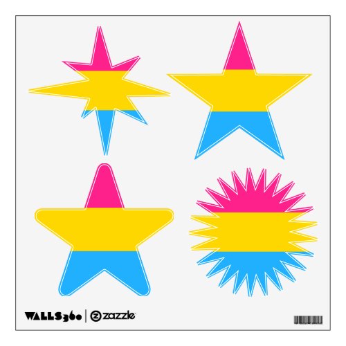 Pansexuality pride flag star_shaped Wall Decal