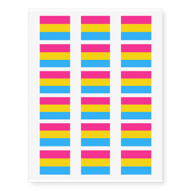 Pansexuality Pride Flag Temporary Tattoos Zazzle