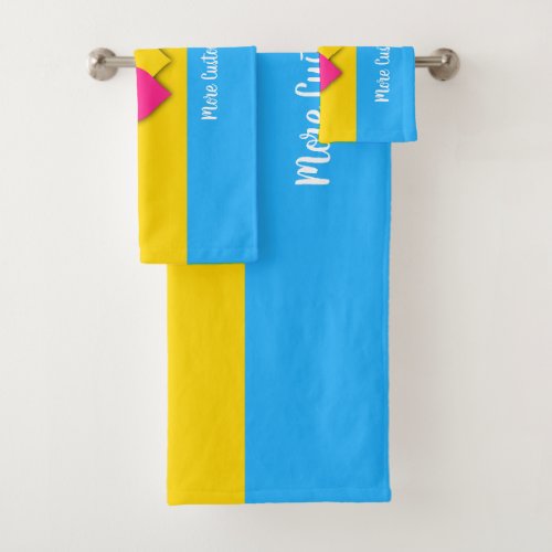 Pansexuality pride flag with text bath towel set