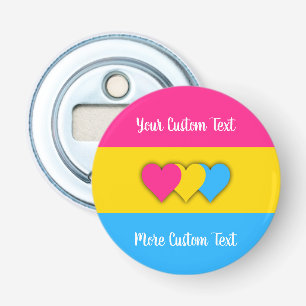 Pansexuality pride flag with text bottle opener