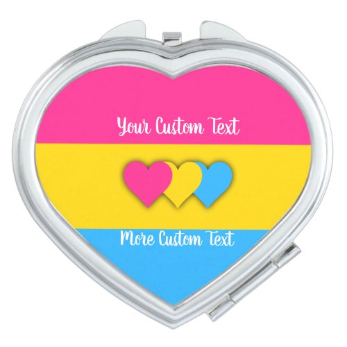 Pansexuality pride flag with text compact mirror