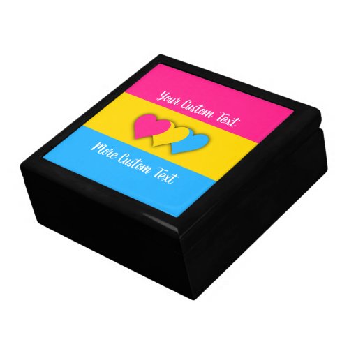 Pansexuality pride flag with text gift box