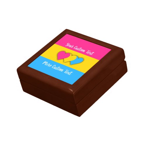 Pansexuality pride flag with text gift box