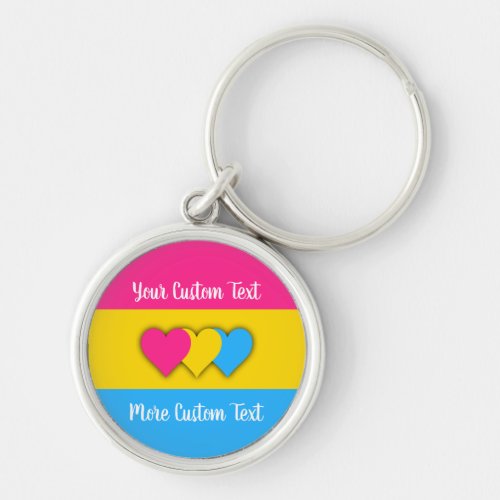 Pansexuality pride flag with text keychain