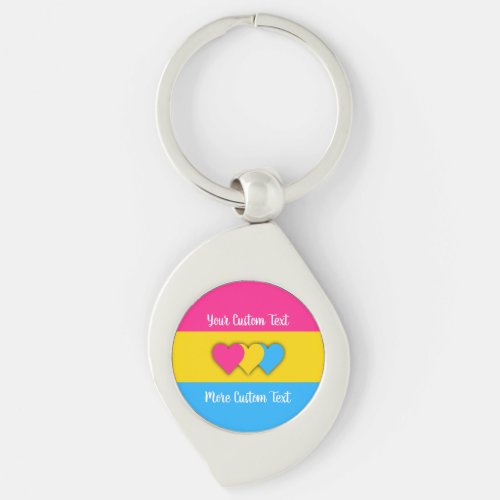Pansexuality pride flag with text keychain