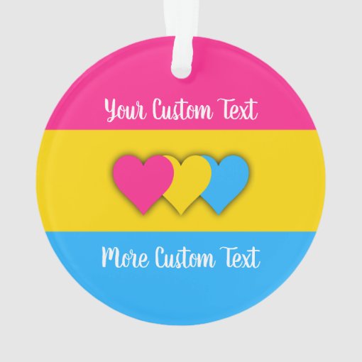 Pansexuality Pride Flag With Text Ornament Zazzle