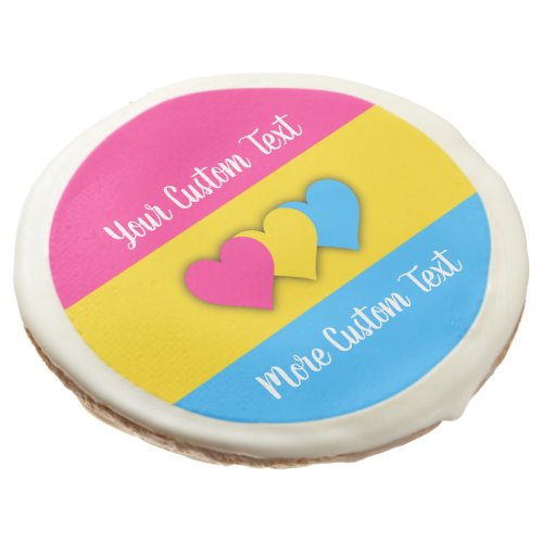 Pansexuality pride flag with text  sugar cookie