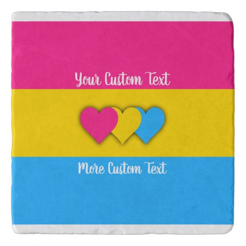 Pansexuality pride flag with text trivet