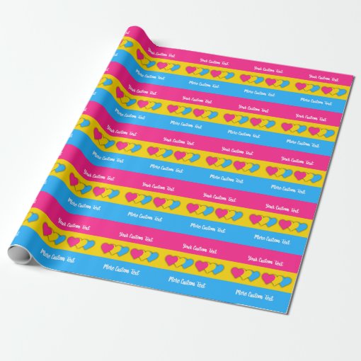 Pansexuality Pride Flag With Text Wrapping Paper Zazzle