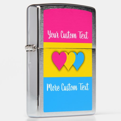 Pansexuality Pride Flag With Text Zippo Lighter Zazzle