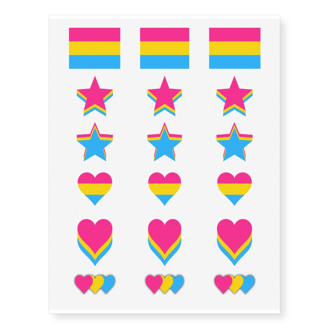 Pansexuality Pride Flags Temporary Tattoos Zazzle 2701