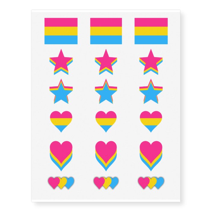 Pansexuality Pride Flags Temporary Tattoos 0030