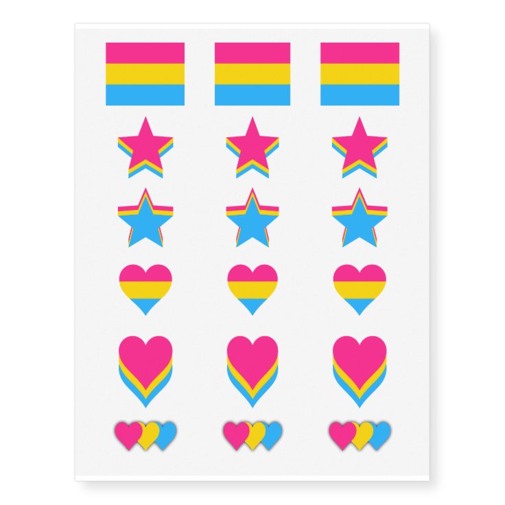 Pansexuality Pride Flags Temporary Tattoos | Zazzle