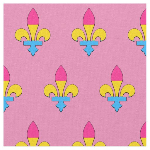 Pansexuality pride fleur-de-lis fabric