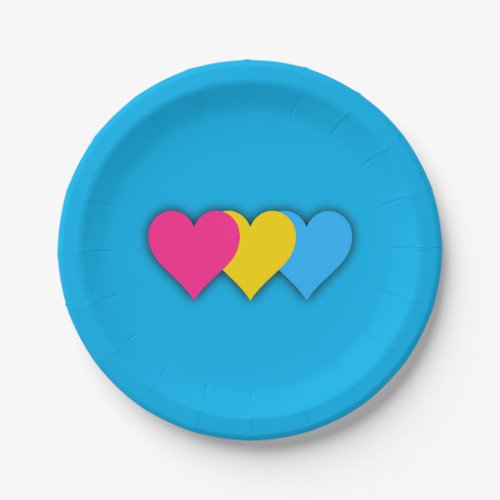 Pansexuality pride hearts paper plates