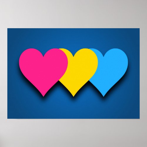 Pansexuality pride hearts Poster