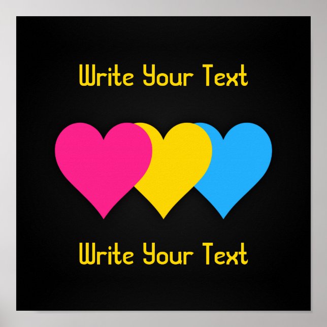 Pansexuality pride hearts Poster (Front)