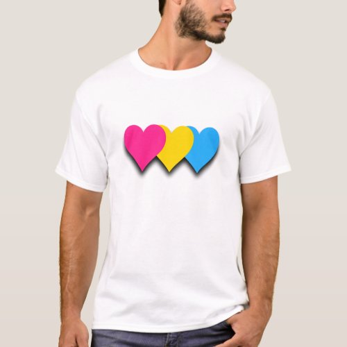 Pansexuality pride hearts T_shirt