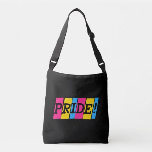 Pansexuality pride text sign crossbody bag