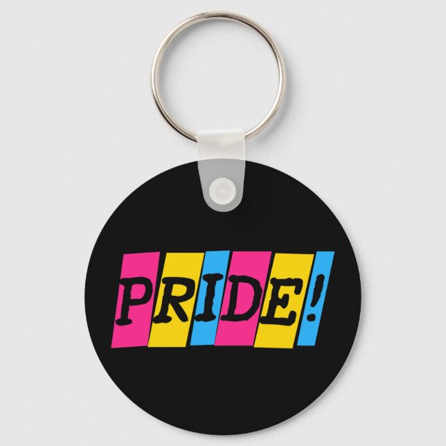 Pansexuality pride text sign keychain (Front)