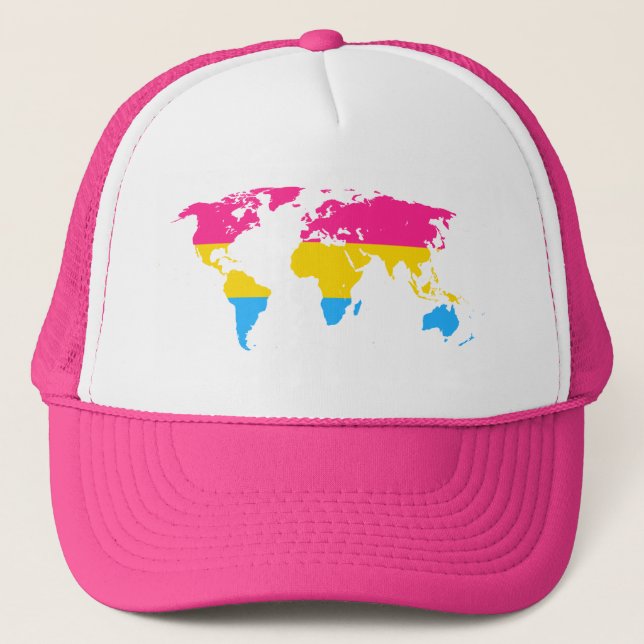 Pansexuality pride world map map Hat (Front)
