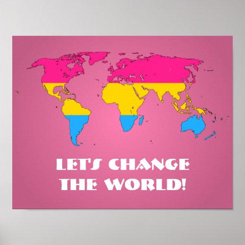 Pansexuality pride world map poster
