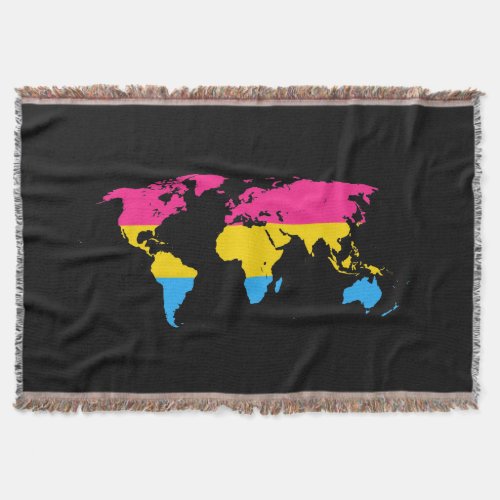 Pansexuality pride world map throw blanket