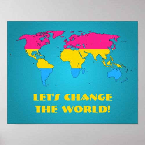 Pansexuality pride world mapposter poster