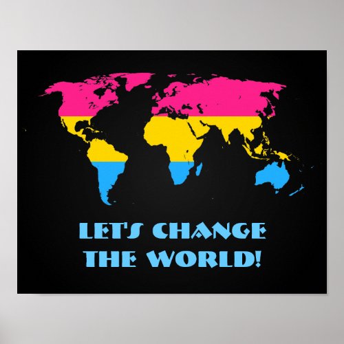 Pansexuality pride world mapposter poster