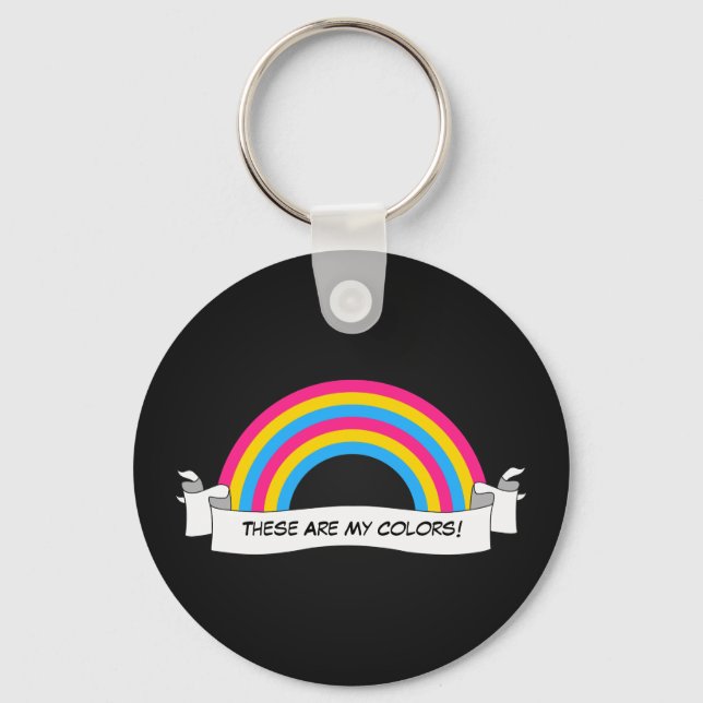 Pansexuality rainbow pride Keychain (Front)