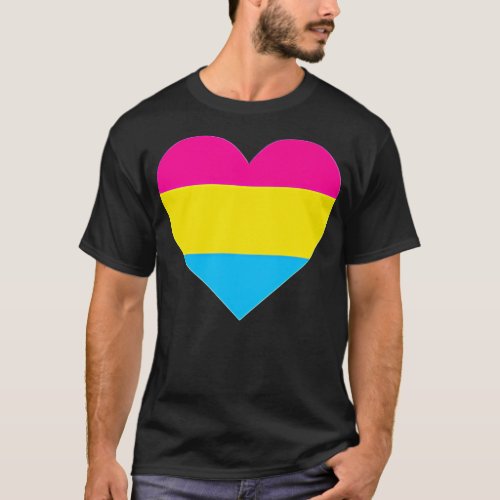 PansexuFlag LGB Love Heart Pocket Print  T_Shirt