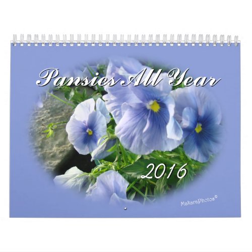 Pansies 2016 Calendar_customize year needed Calendar