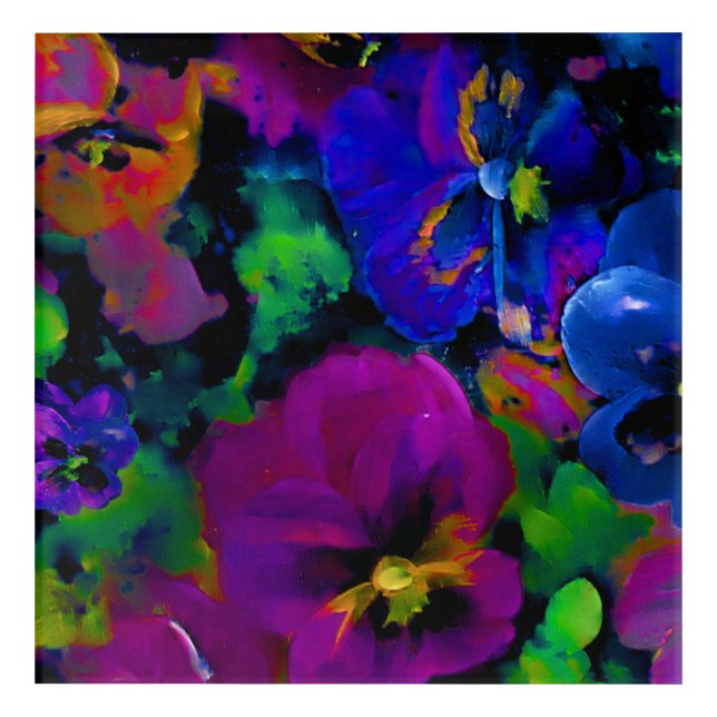 Pansies [Abstract 2] Multi-sizes  Acrylic Print (Front)