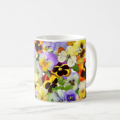 Pansies and Butterflies Mug