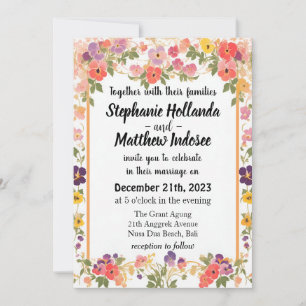 Pansies as Love Remembrance & Free-Spirited Joy - Invitation