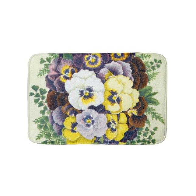 Pansies Bath Mat (Front)