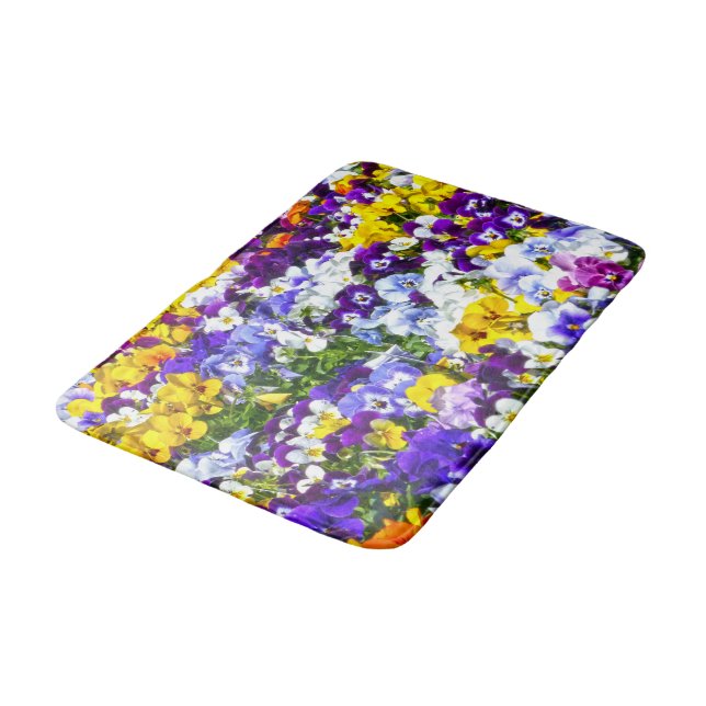 Pansies Bathroom Mat (Angled)