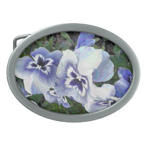 PANSIES BELT BUCKLE