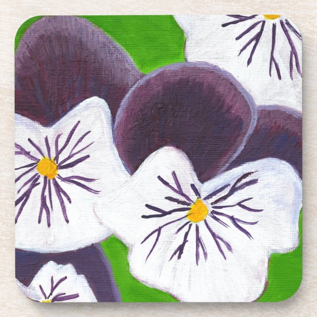 Pansies Beverage Coaster (Front)