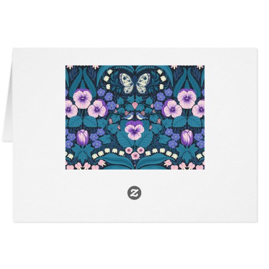 Pansies, birds and butterflies (Back Horizontal)