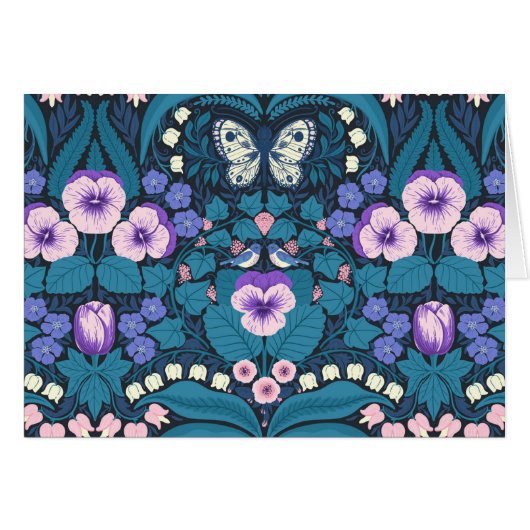 Pansies, birds and butterflies (Front Horizontal)