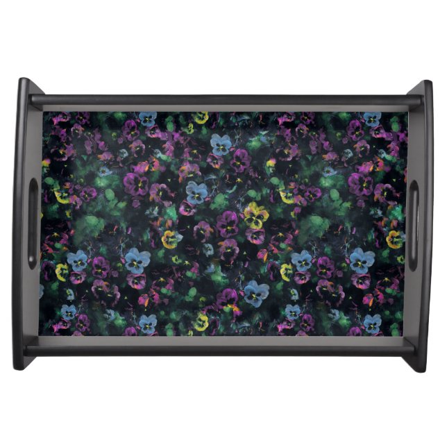 Pansies [blue] serving tray (Front)