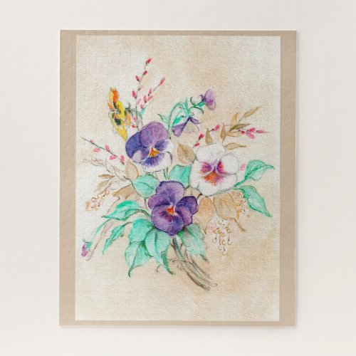 Pansies Bouquet Jigsaw Puzzle