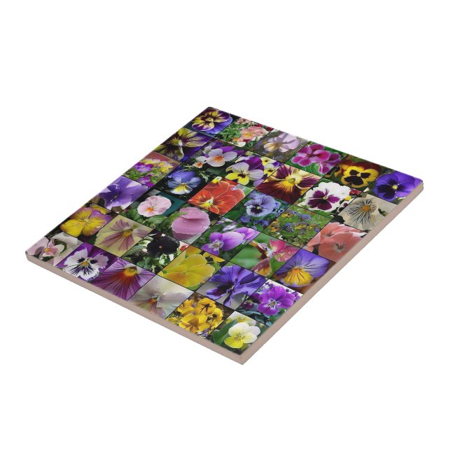  Pansies   Ceramic Tile (Side)