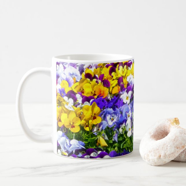 Pansies Coffee Mug (With Donut)